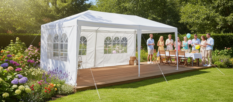 Pawilony ogrodowe - Pawilon ogrodowy Namiot 595x300x260 Biały (3)