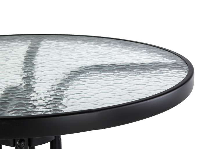 Stoły ogrodowe - Stolik Stół Bistro 60 cm stalowy szklany blat EUROHIT GARDEN (3)