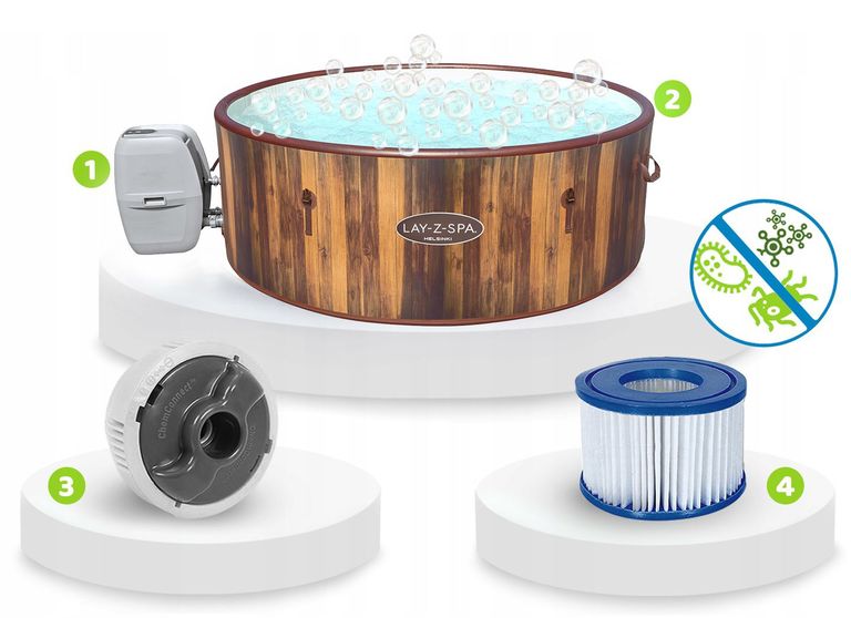 Baseny i materace - Jacuzzi Ogrodowe HELSINKI Lay-z Spa AirJet Bestway 180cm x 66cm (15)