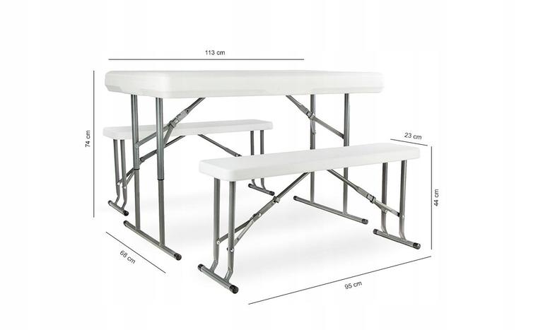 Zestawy ogrodowe - SKŁADANY CATERINGOWY STÓŁ OGRODOWY PIKNIKOWY ŁAWKI (2)