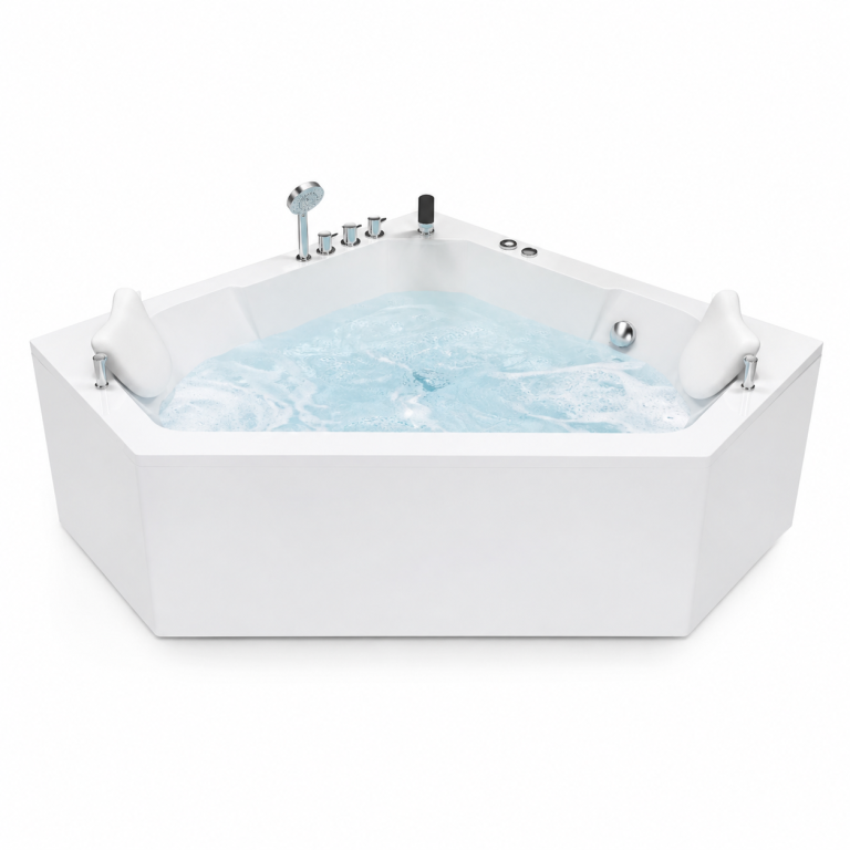 Wanny wolnostojące - Wanna Łazienkowa RIMINI z Hydromasażem  150 x 150 cm wolnostojąca Akrylowa Jacuzzi Narożna (6)