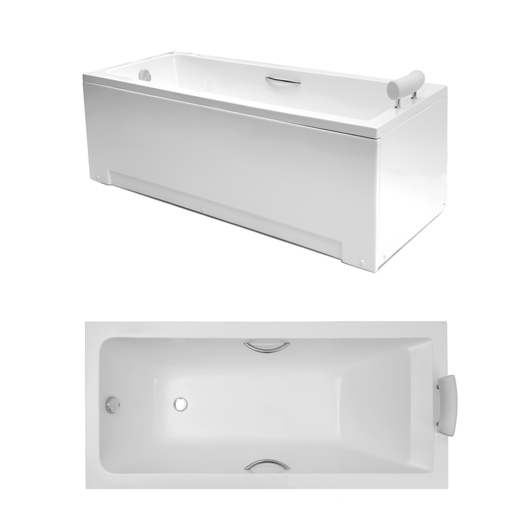 Wanny wolnostojące - Wanna biała NICOLE AKRYLOWA PRAWA/LEWA KOMPLET 160x70x52 (3)