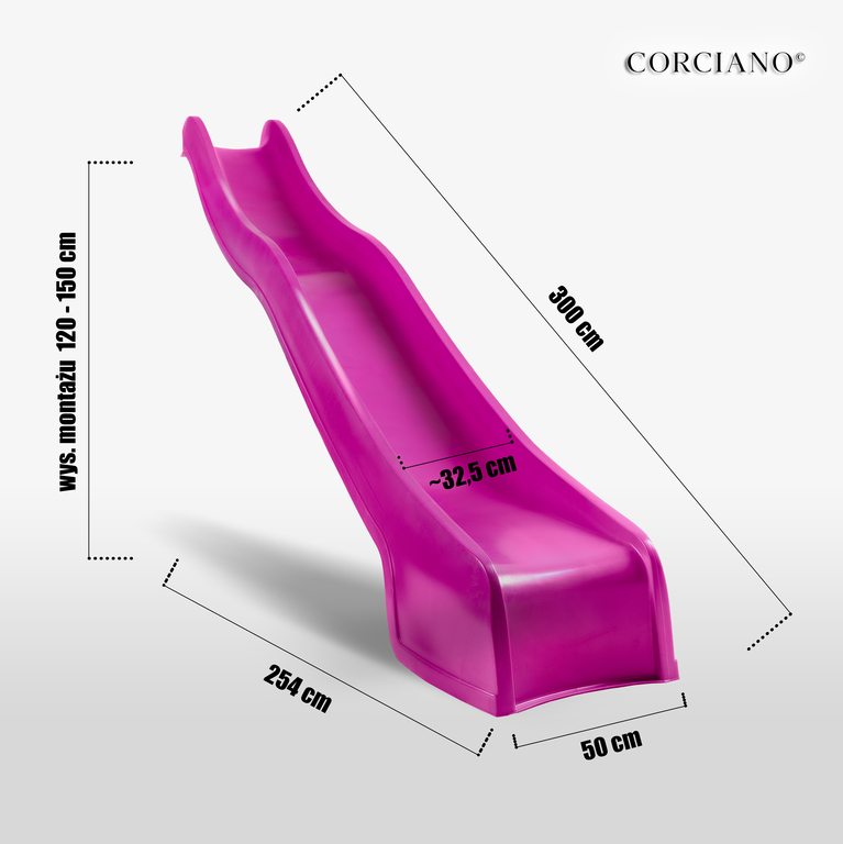 Zjeżdżalnie  - Zjeżdżalnia PRO 3 m ślizg wodny różowy (5)