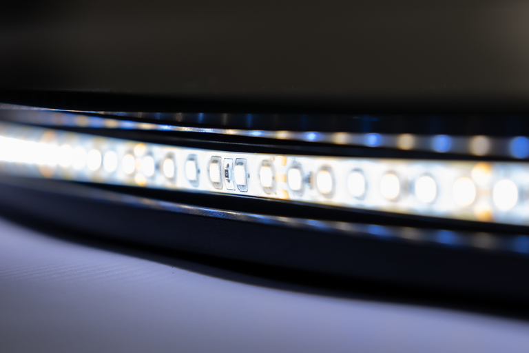 Lustra łazienkowe - Lustro ścienne łazienkowe okrągłe 80 cm z LED PODŚWIETLANE biały ciepły (5)