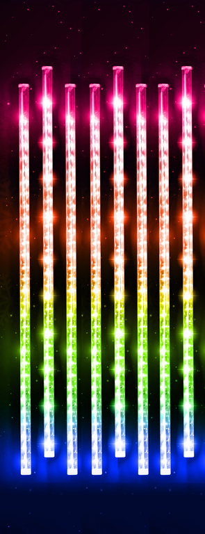 Boże Narodzenie - Sople meteory 8 szt 576 LED do użytku zewnętrznego 8 funkcji multikolor (3)