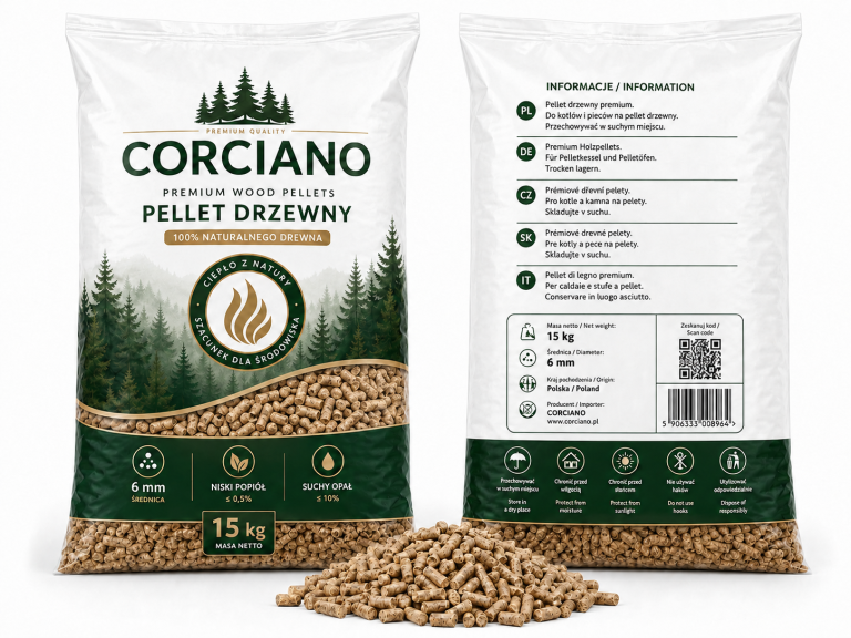 Pellet - Pellet drzewny Corciano Opał zimowy Paleta 750kg Z drzew Iglastych (1)