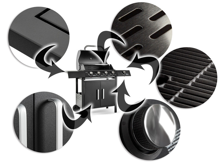 Grille - Grill Ogrodowy Gazowy Mike 4 palniki +1 EUROHIT GARDEN wózek (13)