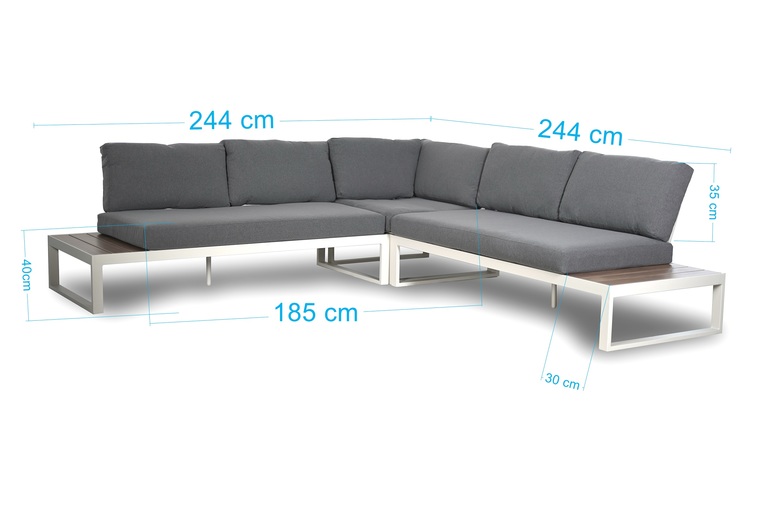 Zestawy ogrodowe - Zestaw Mebli Ogrodowych San Diego Aluminiowy  Zestaw Ogrodowy z Aluminium Narożnik Stolik Pufy  (2) Zestawy ogrodowe - Zestaw Mebli Ogrodowych San Diego Aluminiowy  Zestaw Ogrodowy z Aluminium Narożnik Stolik Pufy  (2)