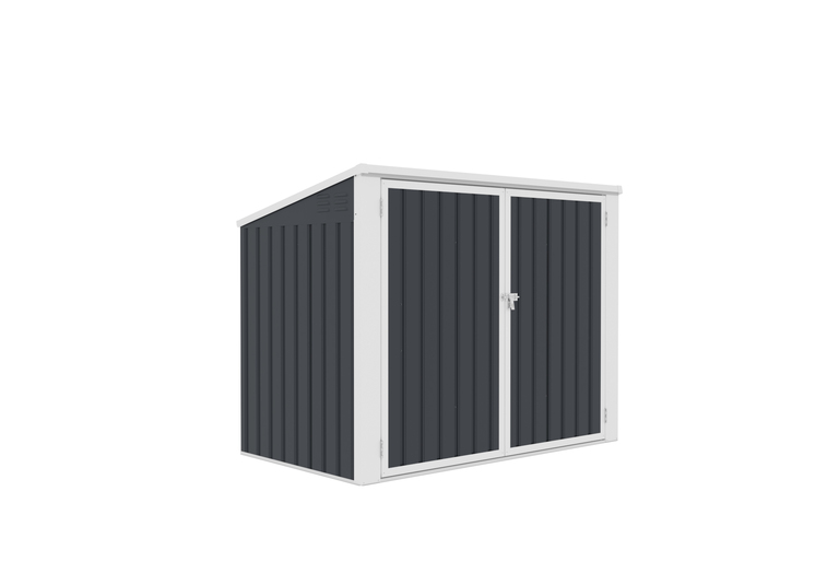 Zabudowy koszy na śmieci  - Osłona Kosza na śmieci POLLY,  Zabudowa kosza, śmietnika, Schowek, Wiata na kosze Antracyt (7)