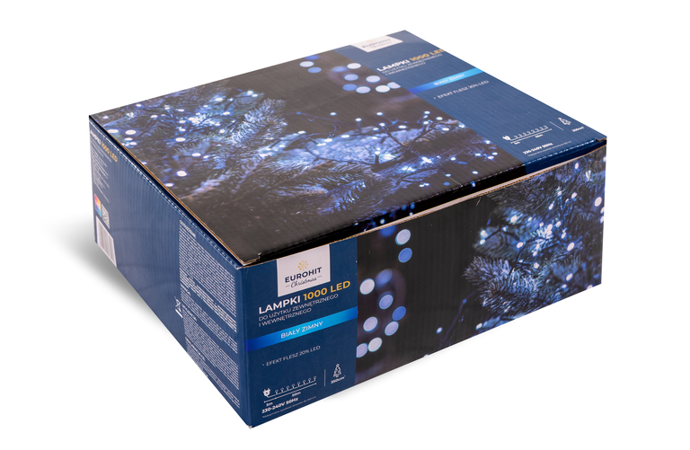 Lampki choinkowe - Lampki choinkowe 1000 led zimny biały efekt flesz 20% (3)