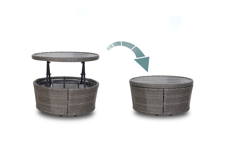 Meble ogrodowe - Wyspa Ogrodowa Bari Sofa Rattan leżanka łóżko polowe plażowe Stolik regulowany Parasol Poduszki  (4)