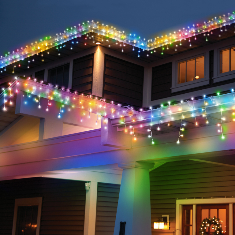 Lampki choinkowe - Sople 200 LED multikolor (3)