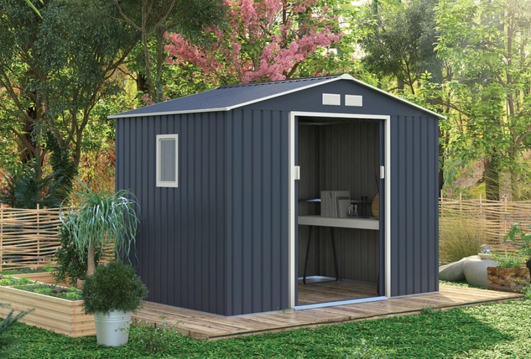 Domki / Garaże - Domek Narzędziowy Ogrodowy Garaż Metalowy 277X191X212CM (9)