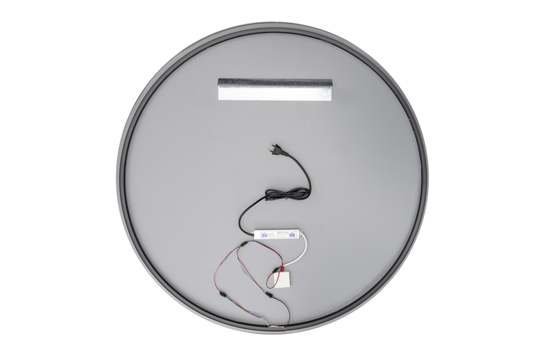 Lustra łazienkowe - Lustro ścienne łazienkowe okrągłe 80 cm z LED PODŚWIETLANE biały ciepły (9)