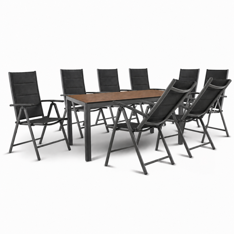 Ogród - ZESTAW OGRODOWY MEBLE OGRODOWE POLA STÓŁ KRZESŁA ALUMINIUM 8 osobowy (1)