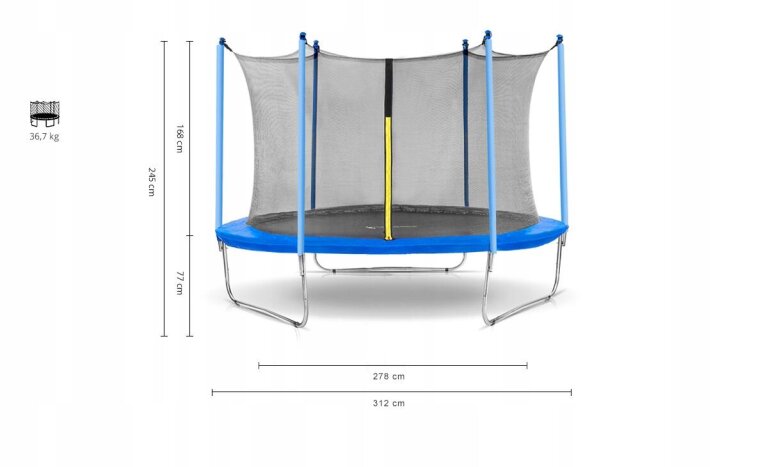 Trampoliny  - Trampolina ogrodowa Total Sport 244 cm 8FT z siatką wewnętrzną + drabinka (18)
