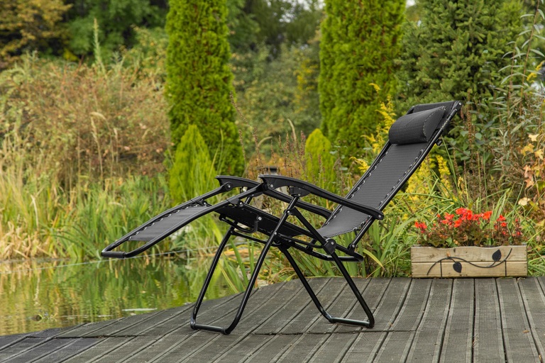 Leżaki ogrodowe - Leżak Plażowy Ogrodowy Składany Zero Gravity Antracyt (9)