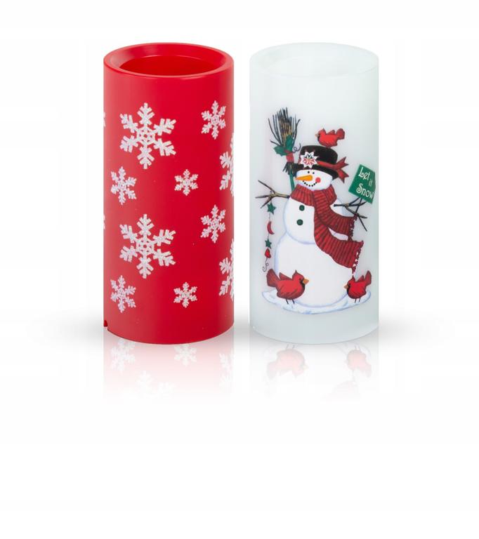 Ozdoby świąteczne - Świeca z projektorem LED RGBW z animacją wzór Bałwanek EUROHIT Christmas EAN 5901721051720 (2)