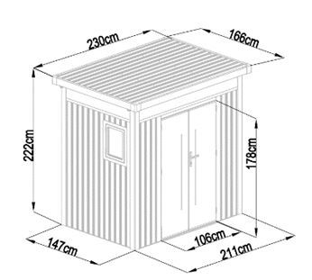 Domki / Garaże - Garaż Blaszany BLASZAK DOMEK NARZĘDZIOWY 230x166x222 cm (3) Domki / Garaże - Garaż Blaszany BLASZAK DOMEK NARZĘDZIOWY 230x166x222 cm (3)
