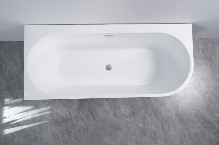 Wanny wolnostojące - Wanna wolnostojąca przyścienna NAROŻNA PULA Czarna LEWA 170 x 75 cm biała system przelewowy  (3)