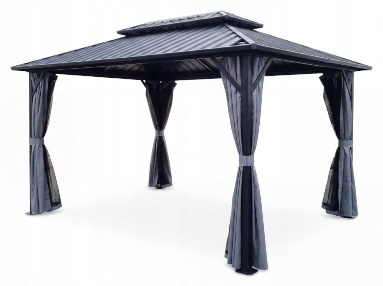 Pawilony ogrodowe - Pawilon Ogrodowy Borneo II 3 x 4.25m Wiata ogrodowa Corciano Stalowy dach (9)