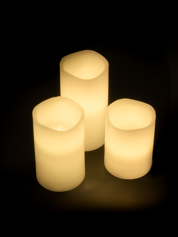 Boże Narodzenie - Prawdziwy wosk 3 ŚWIECE LED RGB  (7)