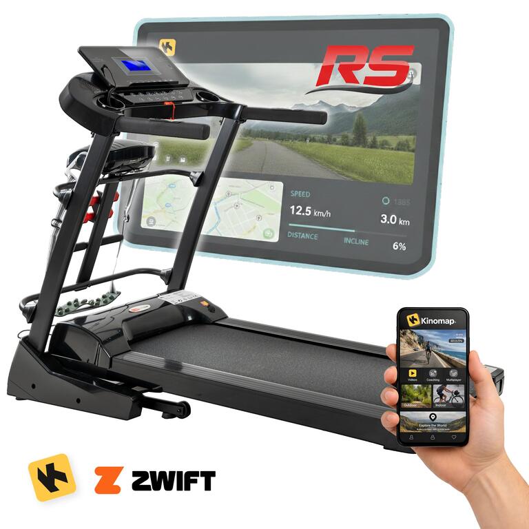 Bieżnie elektryczne - Bieżnia Elektryczna Vigo RS  z masażerem i hantlami AUTOMATYCZNY WZNOS APLIKACJE (1)