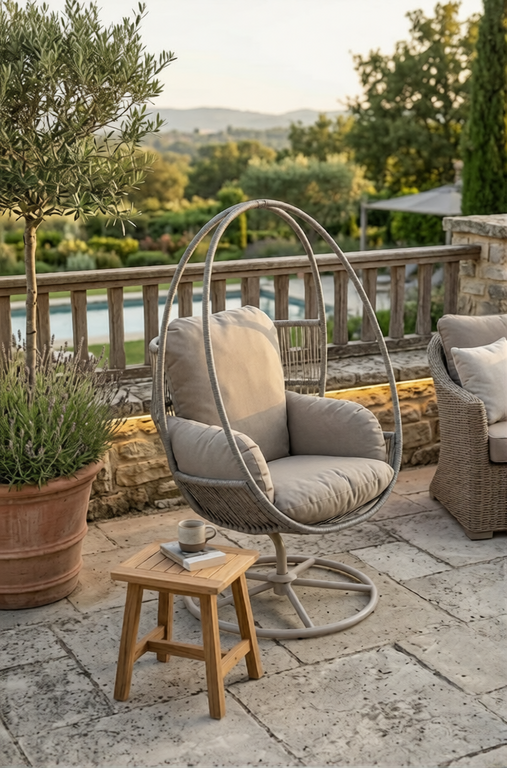 Fotele wiszące - Fotel Wiszący do OGRODU ORB Huśtawka Kokon Kosz Wolnostojący (2)