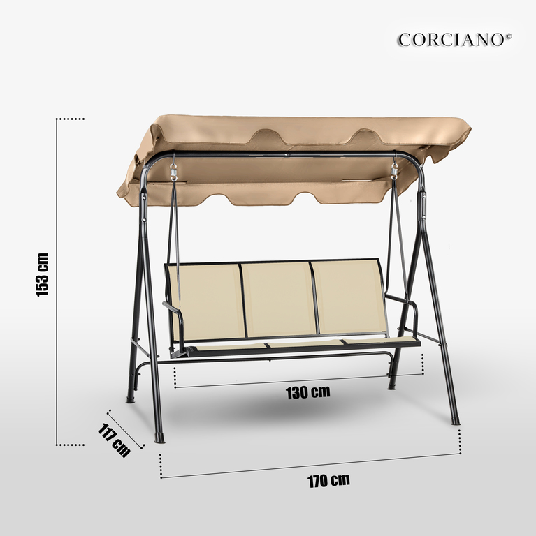 Meble ogrodowe - Huśtawka Ogrodowa 3 Osobowa Tex Hamak Ławka Duża (6)
