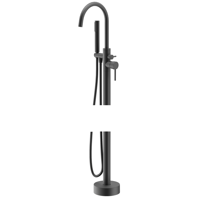 Łazienka - Bateria Wannowa Wolnostojąca Czarna 3557C (1)