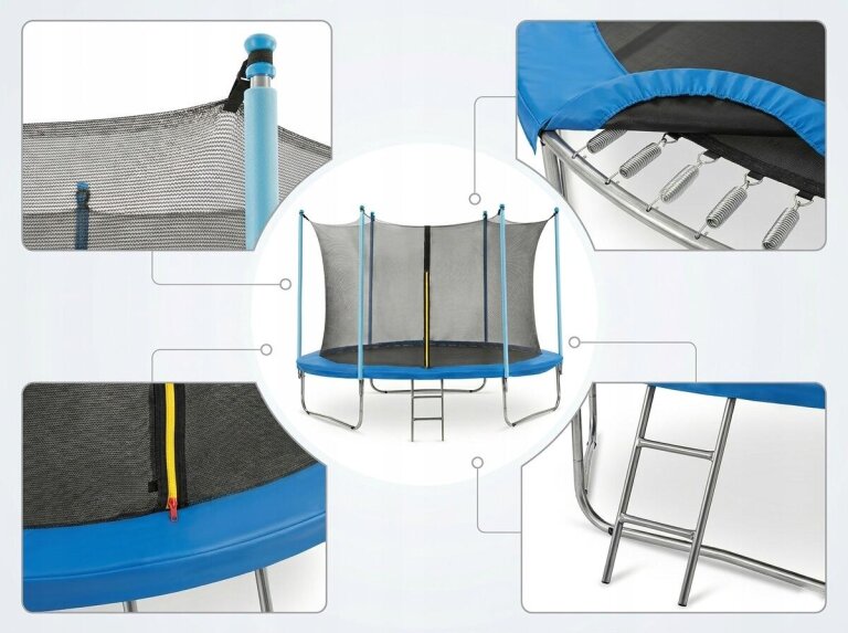 Trampoliny  - Trampolina ogrodowa Total Sport 244 cm 8FT z siatką wewnętrzną + drabinka (15)