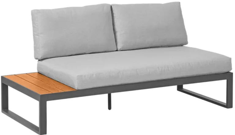 Zestawy ogrodowe - Zestaw mebli MOSTAR narożnik + stół + 2 PUFY Aluminium (3)