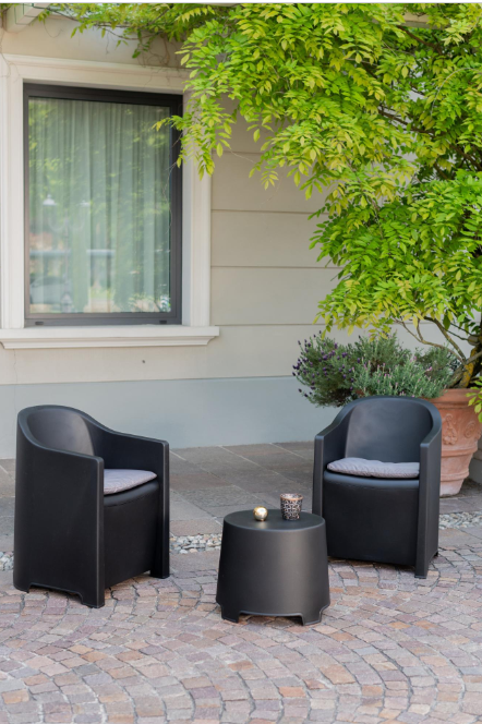 Zestawy ogrodowe - Zestaw Ogrodowy LUNA Kawowy 2 osobowy Stolik 2 fotele  Meble ogrodowe Antracyt Poduszka (10) Zestawy ogrodowe - Zestaw Ogrodowy LUNA Kawowy 2 osobowy Stolik 2 fotele  Meble ogrodowe Antracyt Poduszka (10)