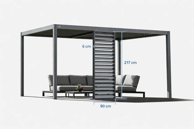 Altany - Pergola Altana Tarasowa Antracytowa z otwieranym dachem ALUMINIOWA 3x4m Corciano (11)