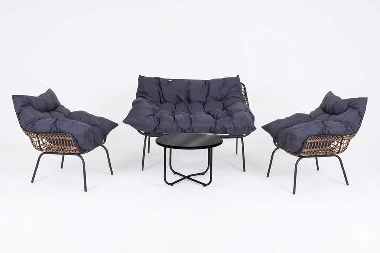 Zestawy ogrodowe - Zestaw Mebli Ogrodowych St Miguel  ławka stolik fotele Zestaw Ogrodowy Wypoczynkowy (1)