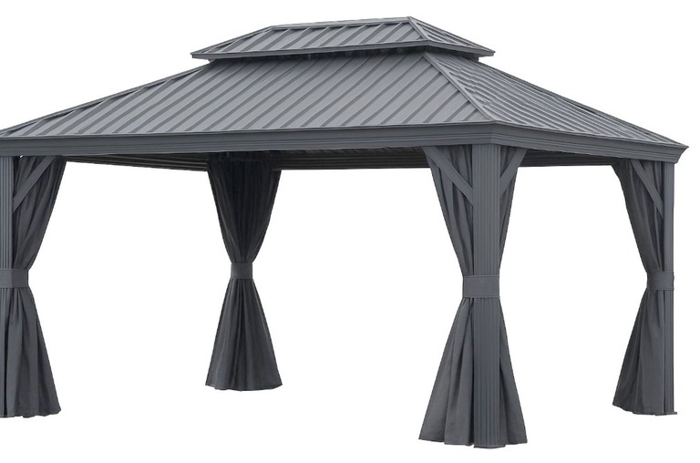Pawilony ogrodowe - Pawilon Ogrodowy PREMIUM 3.65 x 4.85m Wiata ogrodowa Corciano Stalowy dach (1)
