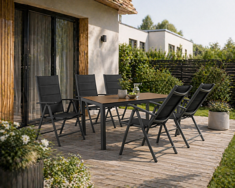 Ogród - ZESTAW OGRODOWY MEBLE OGRODOWE POLA STÓŁ KRZESŁA ALUMINIUM 6 osobowy (2)