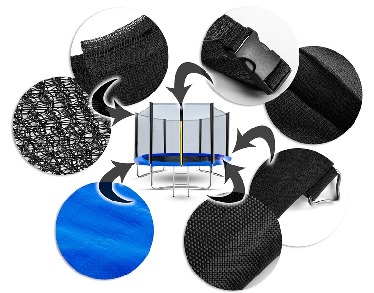 Trampoliny  - Trampolina 10FT 312CM Corciano z siatką zewnętrzną i drabinką (10)