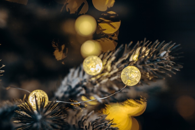 Boże Narodzenie - Dekoracja Kulki Mrożone Szkło 20LED na Baterie Ciepły Biały (3)