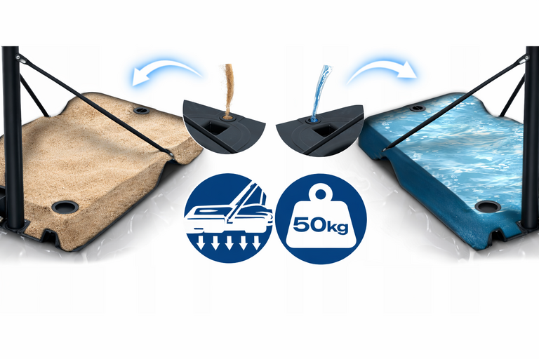 Ogród - Kosz do koszykówki regulowany 150-305 cm, Stabilny Pełen zestaw (9)