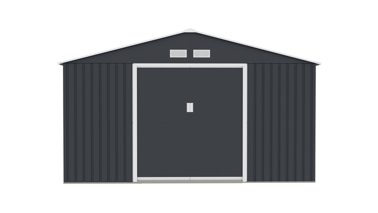 Domki / Garaże - Garaż Metalowy Ogrodowy Domek Narzędziowy 341x325x204cm M-E  (5)