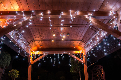 Boże Narodzenie - Sople 100 LED do użytku zewnętrznego 8 programów zimny biały (7)