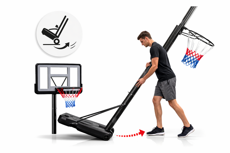 Ogród - Kosz do koszykówki regulowany 150-305 cm, Stabilny Pełen zestaw (3)