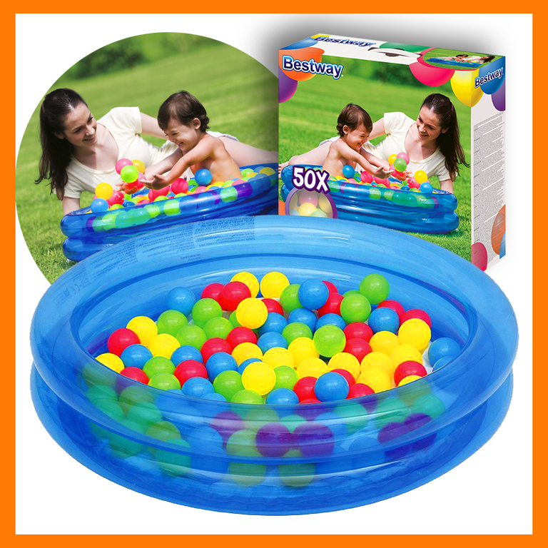 Baseny i materace - Basenik Brodzik Dmuchany z Piłeczkami 50 Sztuk 91cm x 20cm Bestway  (4)