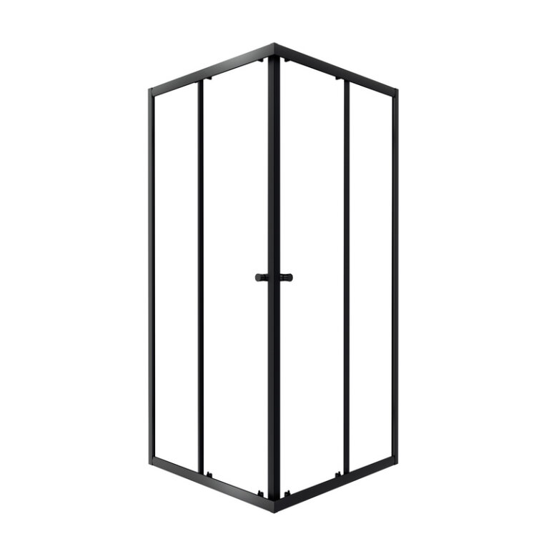 Kabiny prysznicowe - Kabina prysznicowa 80x80 narożna Corciano Lumina drzwi składane czarny mat (5)