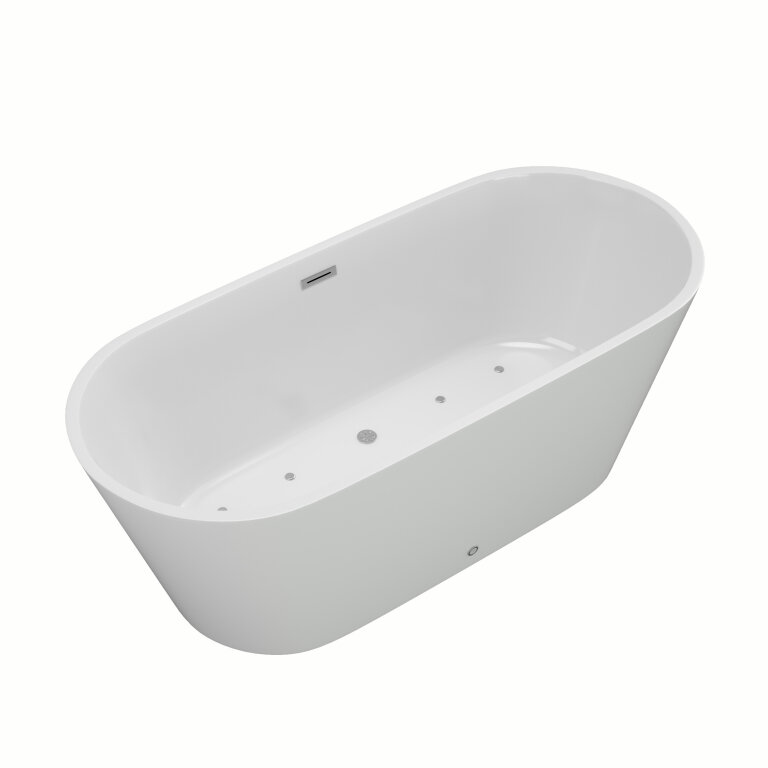 Z hydromasażem  - Wanna Łazienkowa Jupiter +  a funkcją masażu POWIETRZNEGO 170 x 80 cm wolnostojąca Akrylowa LED Jacuzzi HYDROMASAŻ (6)