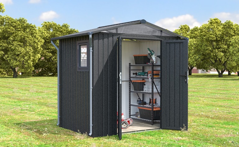 Domki / Garaże - Garaż narzędziowy ogrodowy AMY 240x168x220cm (2) Domki / Garaże - Garaż narzędziowy ogrodowy AMY 240x168x220cm (2)