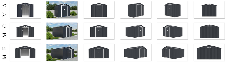 Domki / Garaże - Domek Narzędziowy Ogrodowy Garaż Metalowy 277x255x212cm M-C  (9)