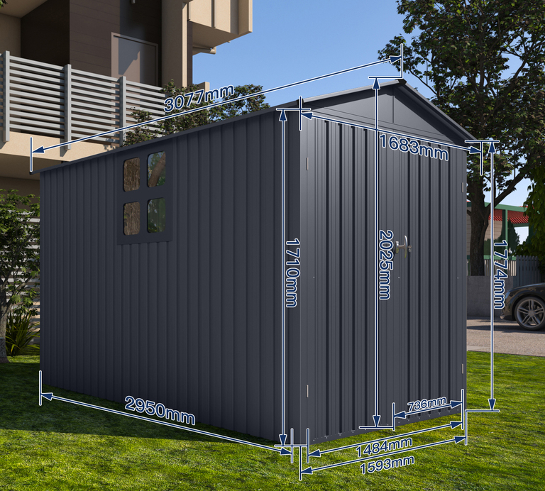 Domki / Garaże - Garaż, schowek na Motor Motocykl Rowery 307 x 168 x 202 cm z uchwytem (4)