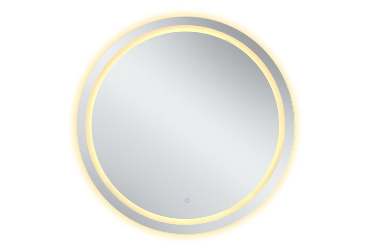 Lustra łazienkowe - Lustro ścienne łazienkowe okrągłe z RAMKĄ 80 cm z LED podświetlane (12)